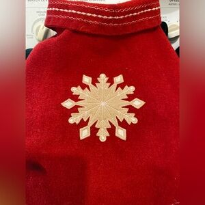 BOOTS & BARKLEY Dog “Snowflake Vest w/Collar” Size Small Red/Cream NWOT